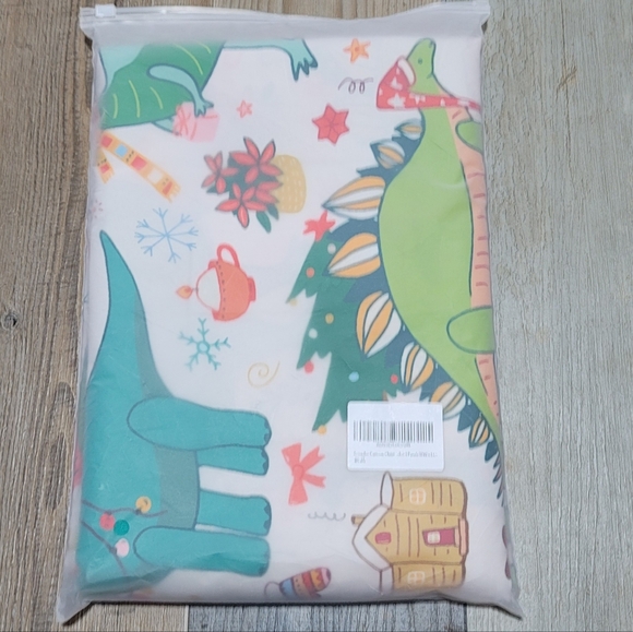 Sevendec Cartoon Christmas Dinosaur Curtains for Kids Room Cute Pattern - Picture 3 of 3